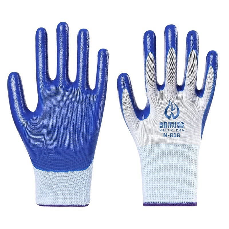 CoverHome Work Gloves / Lupo Nylon Latex Gloves / Anti-Slip Glass Anti-Scratch / Hand Gloves