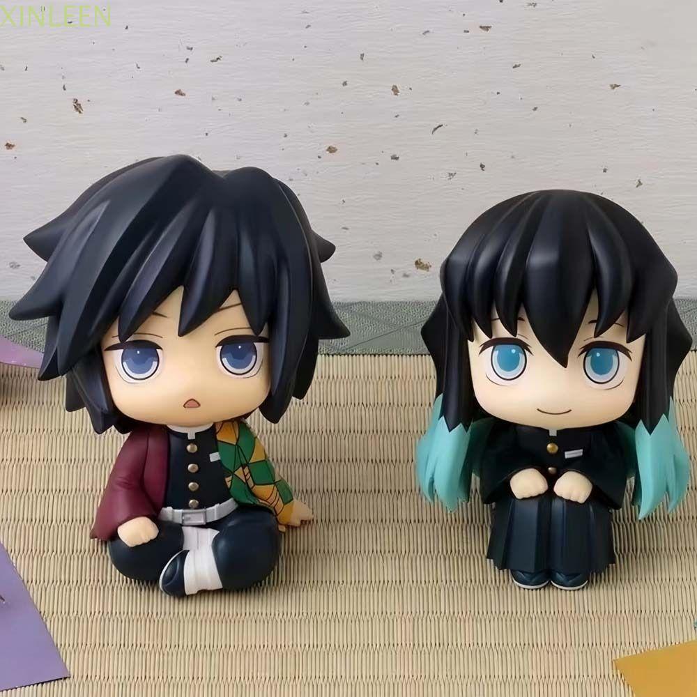 XINLEEN Demon Slayer ตัวเลข, รุ่น Q PVC ตุ๊กตา Tokitou Muichiro รุ่น, ตกแต่งบ้าน 10 ซม.อะนิเมะอุปกรณ