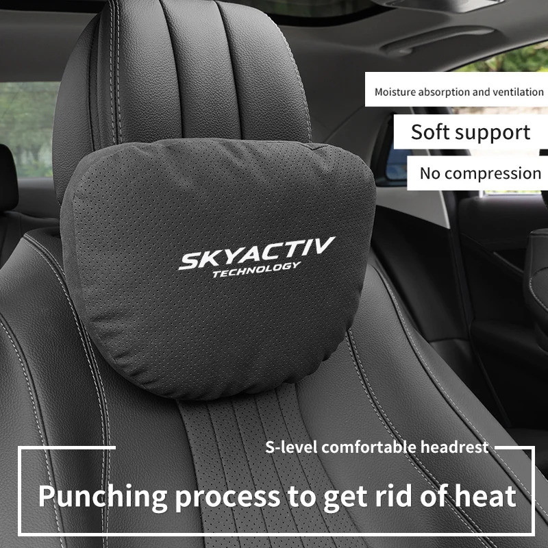 รถ Headrest คอสนับสนุนที่นั่งหมอนรองคอนุ่ม Breathable สําหรับ SKYACTIV Mazda 2 3 5 6 8 AXELA CX3 CX4