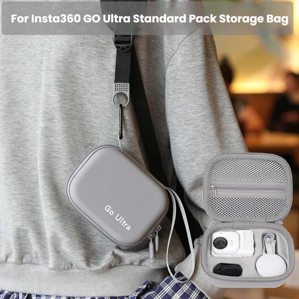 เหมาะสําหรับ Insta360 GO Ultra กระเป๋าเก็บของชุดมาตรฐาน, กระเป๋ามือถือ, กระเป๋าเปลือกแข็ง