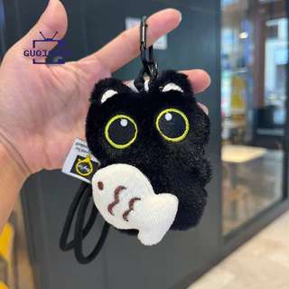 ตุ๊กตาแมวดำ สำหรับกระเป๋าพวงกุญแจ และผ้าพันคอ กระเป๋าสะพาย ออกแบบมาเพื่อนักเรียนและสไตล์น่ารักสายคล้องโทรศัพท์มือถือ