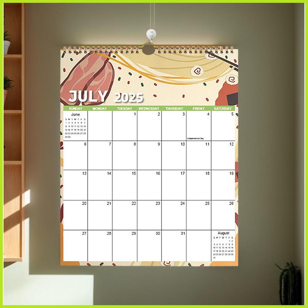 2025-2026 ปฏิทิน 18 เดือนแขวนปฏิทิน Jul 2025 Dec 2026 Twin-Wire Binding ขนาดใหญ่ Ruled Blocks Planne