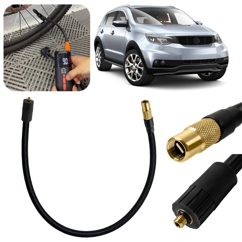 EV ทองแดง Air Chuck อะแดปเตอร์เชื่อมต่อไนลอนท่อยืดหยุ่นสําหรับรั่วยางน้อยอัตราเงินเฟ้อบนคอมเพรสเซอร์