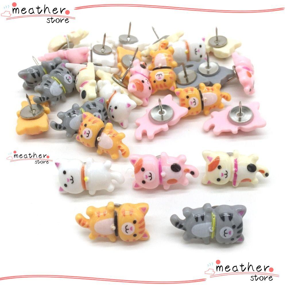 MEATHERSTORE 30 ชิ้น/เซ็ต Thumbtack Fixing Pin Board Pins ตกแต่งวาด Pins