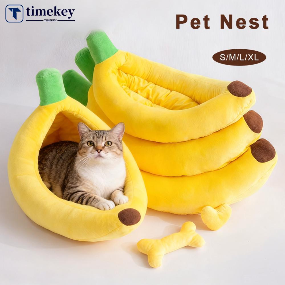 TIMEKEY 1-20 กก.กล้วย/แครอทเตียงสัตว์เลี้ยงรีฟิลสุนัขแมว Mat House Washable Cozy Pet Nest สําหรับสัต