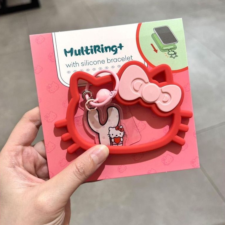 จี้โทรศัพท์มือถือ Hello Kitty รูปแบบใหม่ Sanrio sanri จี้แมวสไตล์เดียวกัน สายรัดข้อมือคิตตี้ ซิลิโคนมัลติฟังก์ชั่น