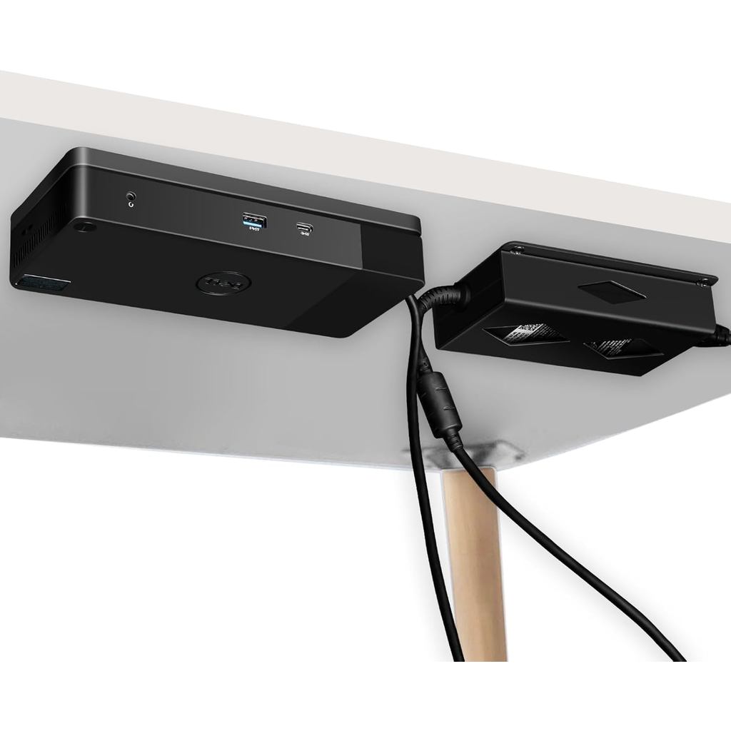 Under Desk Mount for Dell WD19 / WD19S / WD19TBS / WD19TB / WD22TB4 Dock + Power Bricks (for 180W an