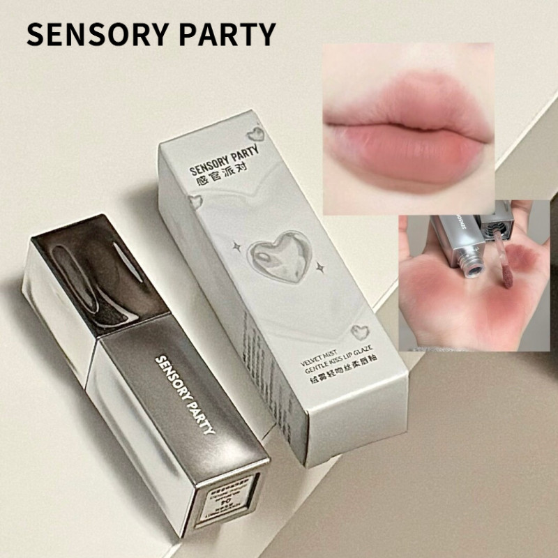SENSORY PARTY ลิปกลอสสีนู้ดที่ไม่ซีดจางหรือติดถ้วย