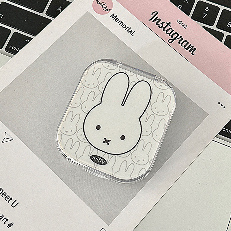 Kawaii Miffy Contact Lens Case กล่องเก็บเลนส์ทรงสี่เหลี่ยมน่ารักสําหรับ Soft & Color Contacts | ภาชนะแช่เดินทางแบบพกพา | เลนส์รายวันป้องกันการรั่ว Hol ราคา ถูกที่สุด ดีลบีเคเค แกลเลอรีภาพที่ 5