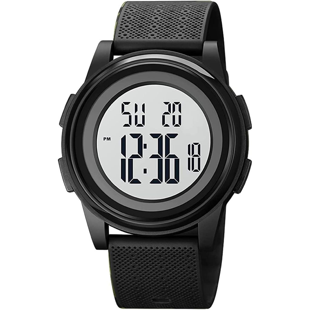 SNE Mens Watch Ultra-Thin Digital Sports Watch Minimalist Waterproof Digital Watches Men with Wide-A