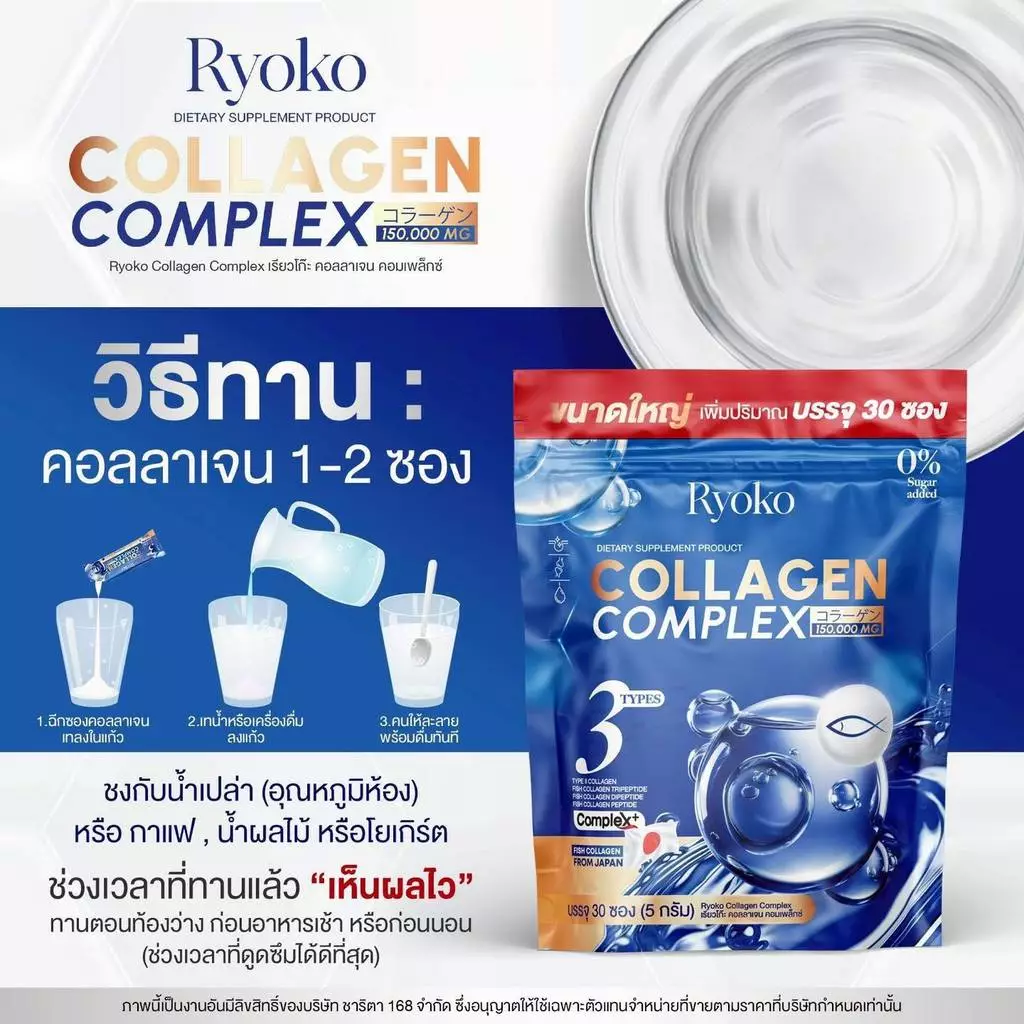 Ryoko Collagen Complex เรียวโกะ คอลลาเจน 30 ซอง thumbnail 8