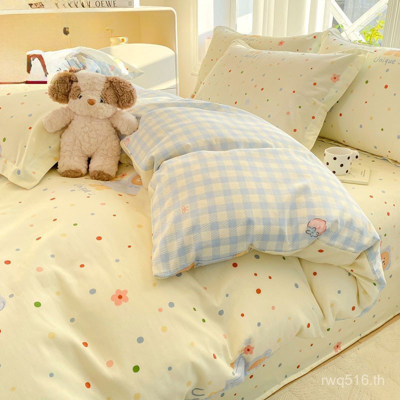 Single Double x230 ชิ้นเดียวผ้าฝ้ายแท้ผ้านวมสไตล์ใหม่ 220x240150X200 ปลอกผ้านวม 2025 D5K7