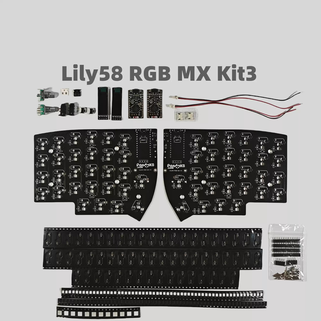 Lily58 Rgb Mx Pcb ชุดแบบมีสาย/ไร้สาย RGB แยกคีย์บอร์ด Pcb ชุดที่กําหนดเองอุปกรณ์เสริมพีซีสําหรับ Lil