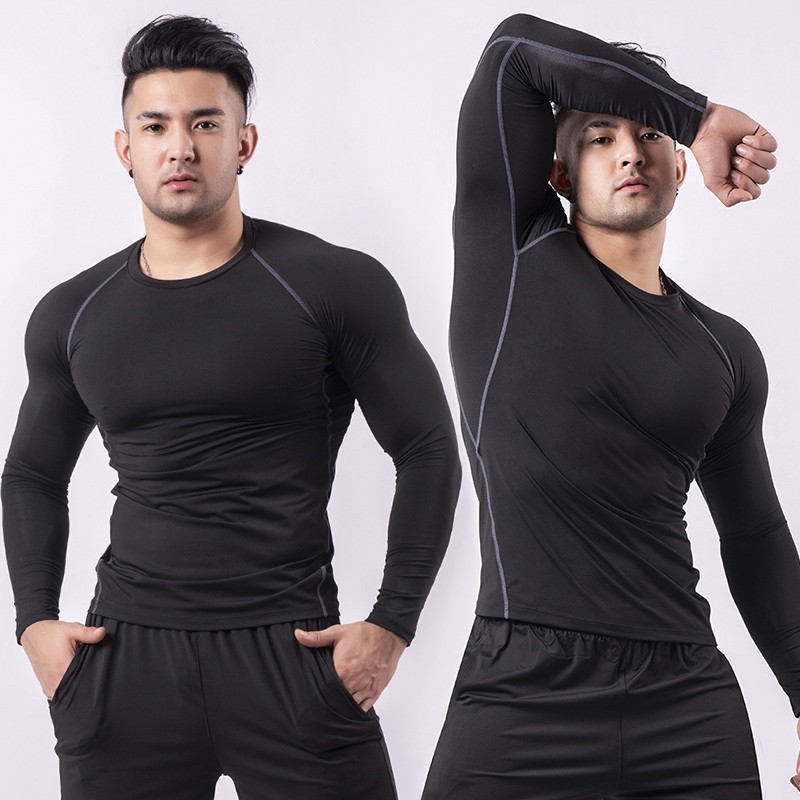 Sport Coolmax เสื้อบีบอัดแขนยาว เสื้อสเวตเตอร์แห้งเร็ว กระชับกล้ามเนื้อ สำหรับออกกำลังกาย (พร้อมส่ง กทม)