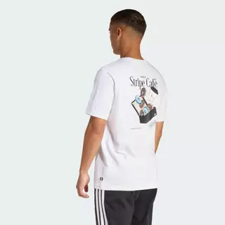 adidas ไลฟ์สไตล์ เสื้อยืดพิมพ์ลาย COFFEE CAFE DONUT BOX ผู้ชาย สีขาว KB2500