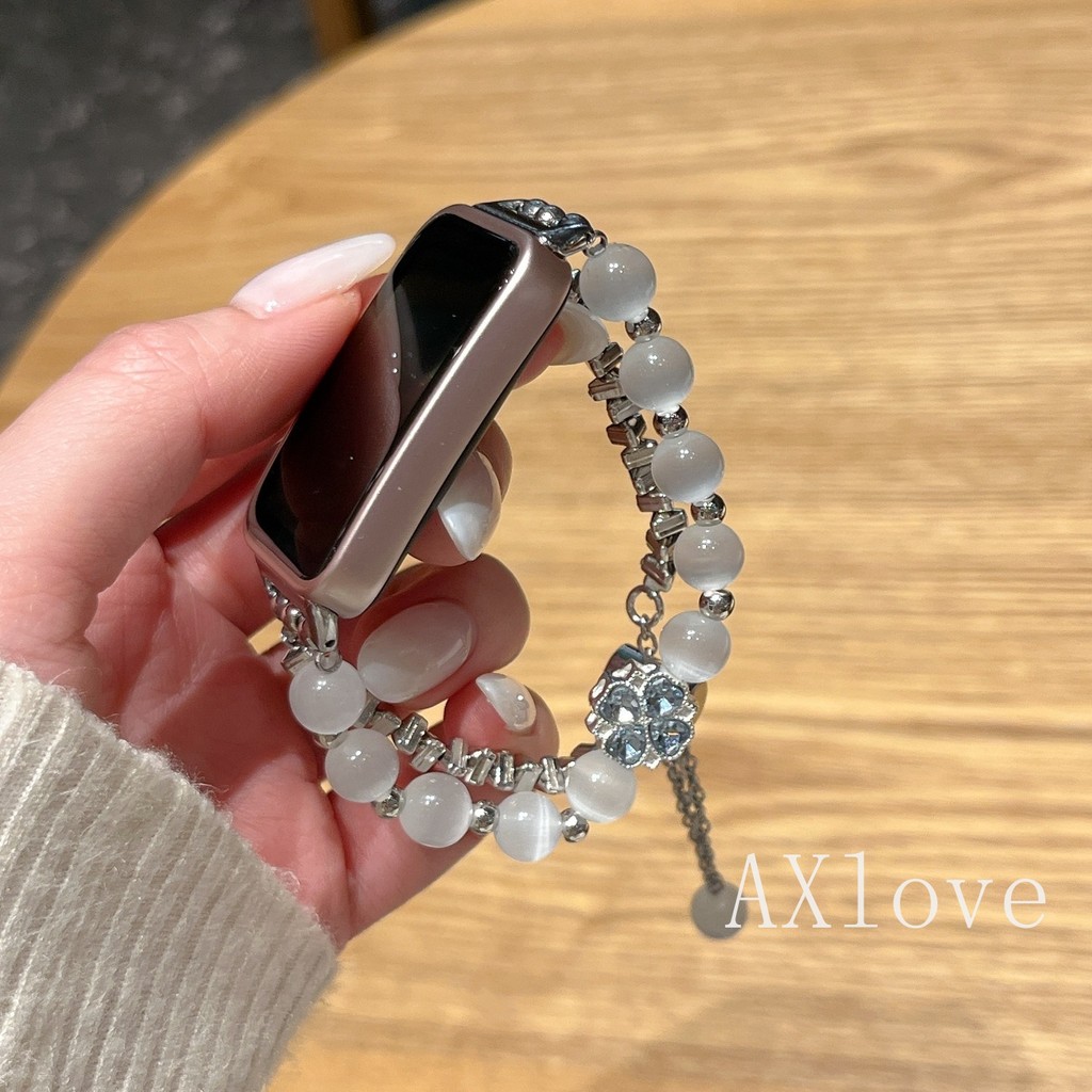 โซ่ตาแมวเหมาะสําหรับนาฬิกา Huawei Fit3 Fit4 4Pro ปรับสร้อยข้อมือสําหรับ Huawei Band 11 pro 10 9 8 7 6 NFC สายรัด
