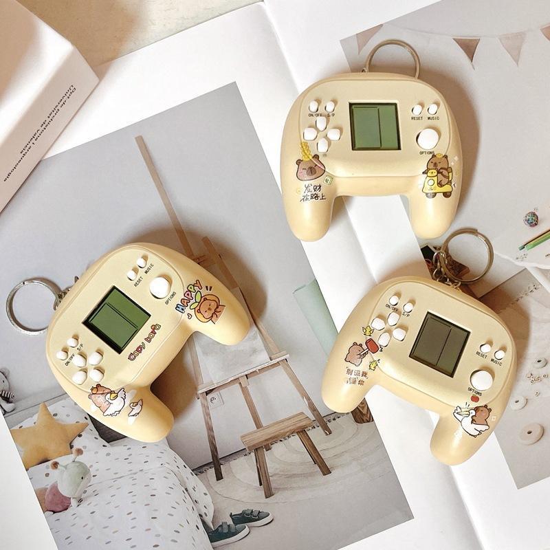 มือถือ Mini Tetris Handle เกมคอนโซล Capibara ของเล่น Capybara พวงกุญแจของขวัญเล็กๆขายส่ง