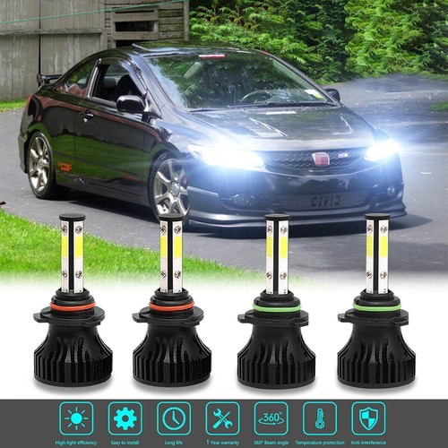 For 2006-2011 Honda Civic 2Dr Coupe 4x 6000K Led Headlight Conversion Bulbs Kit