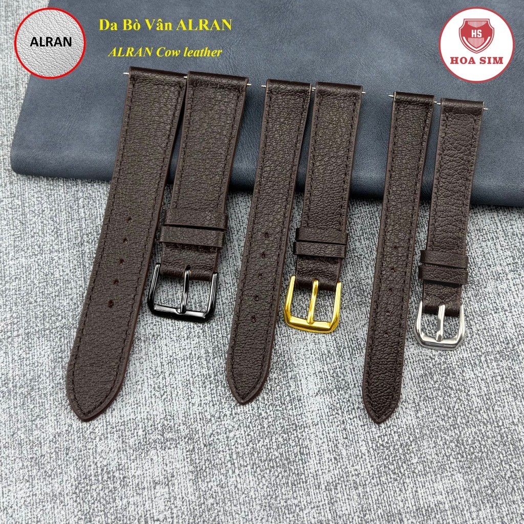 (โลก สีน้ําตาล - บาง พอดี) คุณภาพสูง อัลรัน สายนาฬิกา หนังแพะ หนังวัว ถัง หลายขนาด 10 12 13 14 15 16 17 18 19 20 21 22 24 มม