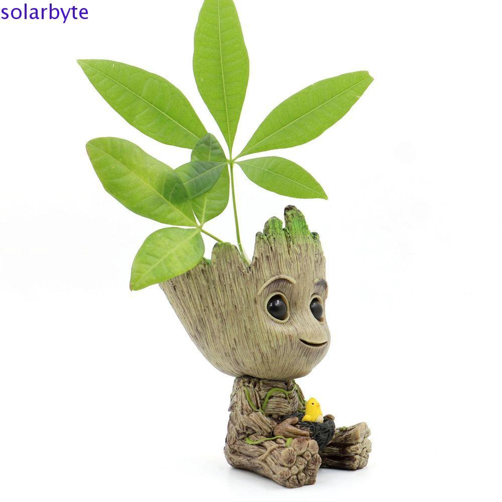 SOLARBYTE Groot Action Figure นั่งสําหรับของขวัญ Mini Groot Avengers Marvel 6 ซม.อะนิเมะ Action Figu