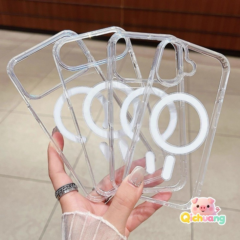 เคสโทรศัพท์แม่เหล็กสําหรับRedmi A5 A4 A3 A3X A2 A1 Plusหมายเหตุ 8 8T 7 6 5 Pro 4X 4 5G 4GปกหลังClear Simpleธุรกิจนุ่มกันกระแทกกรณีปกหลัง