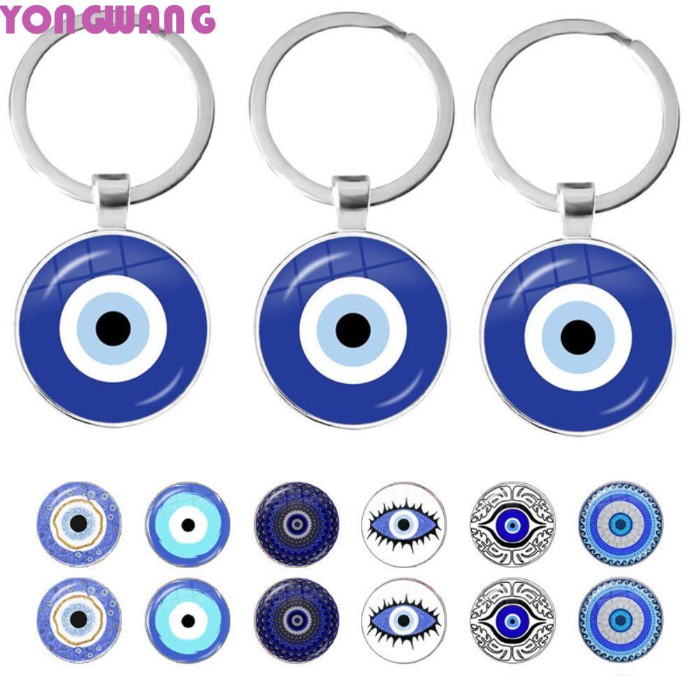 YONGWANG66HR Blue Evil Eye จี้, Lucky Evil Eye พวงกุญแจ, Evil Eye พวงกุญแจลูกปัดสีฟ้า Evil Eye อินเท