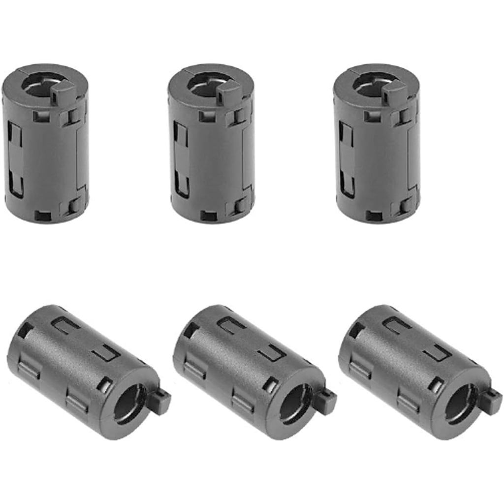 11 มม.Clip-on Ferrite แหวน Core Ferrite Cores แหวน Clip-On RFI EMI Noise Suppression กรองสายคลิป, 6 