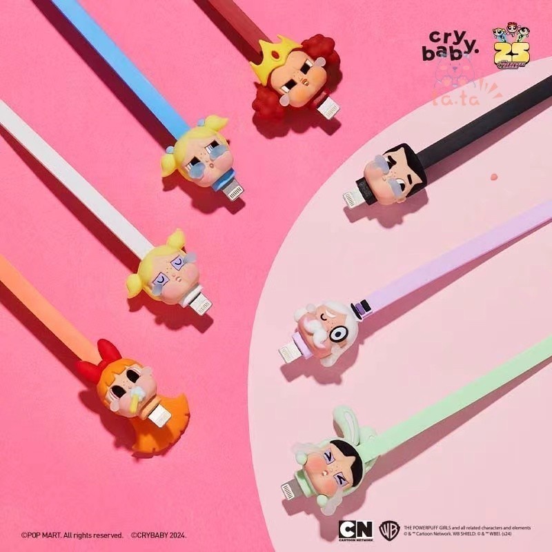 (ลุ้น Secret)(ส่งจากไทยไวมาก) สายชาร์จ Crybaby Powerpuff girl Series เช็คการ์ด น้องร้องไห้ Data Cable ไม่แกะตัว