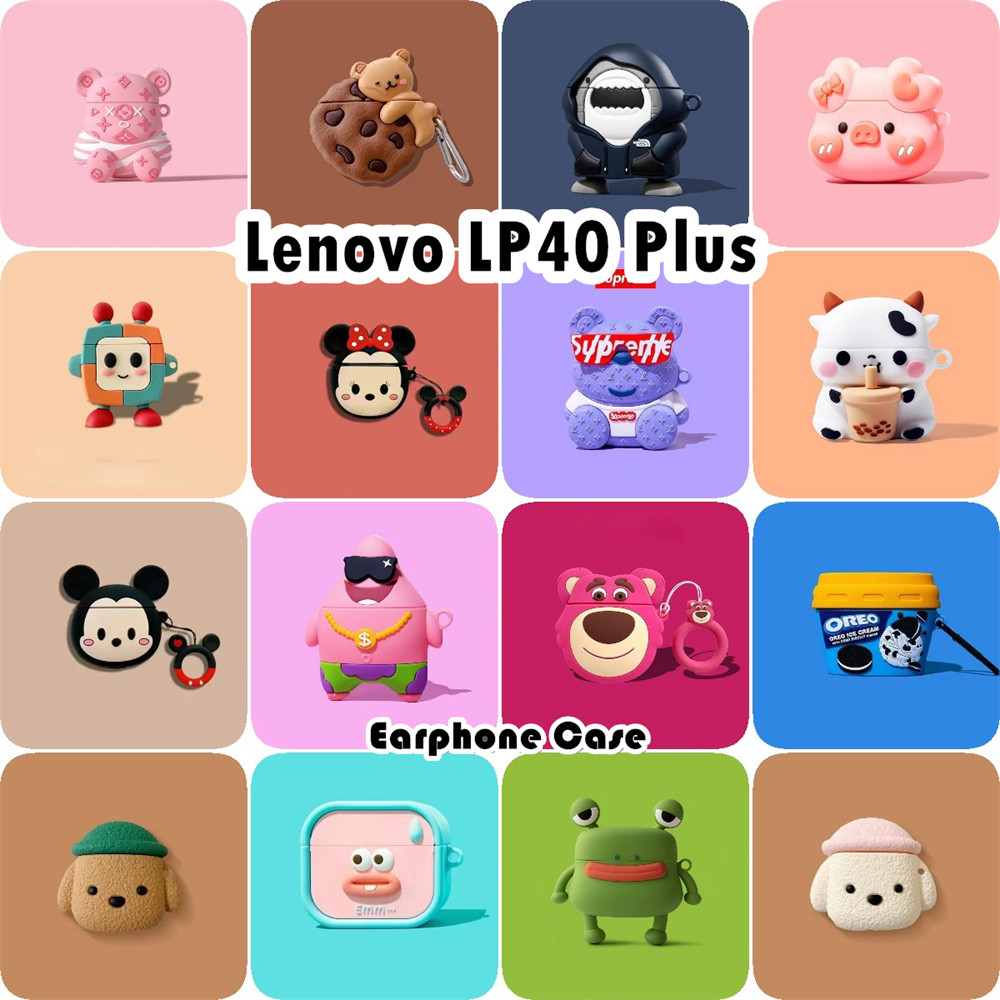 imamuraสําหรับ Lenovo LP40 Plus Case Casing Soft Silicone Headphone Case Anti-fall Cartoon