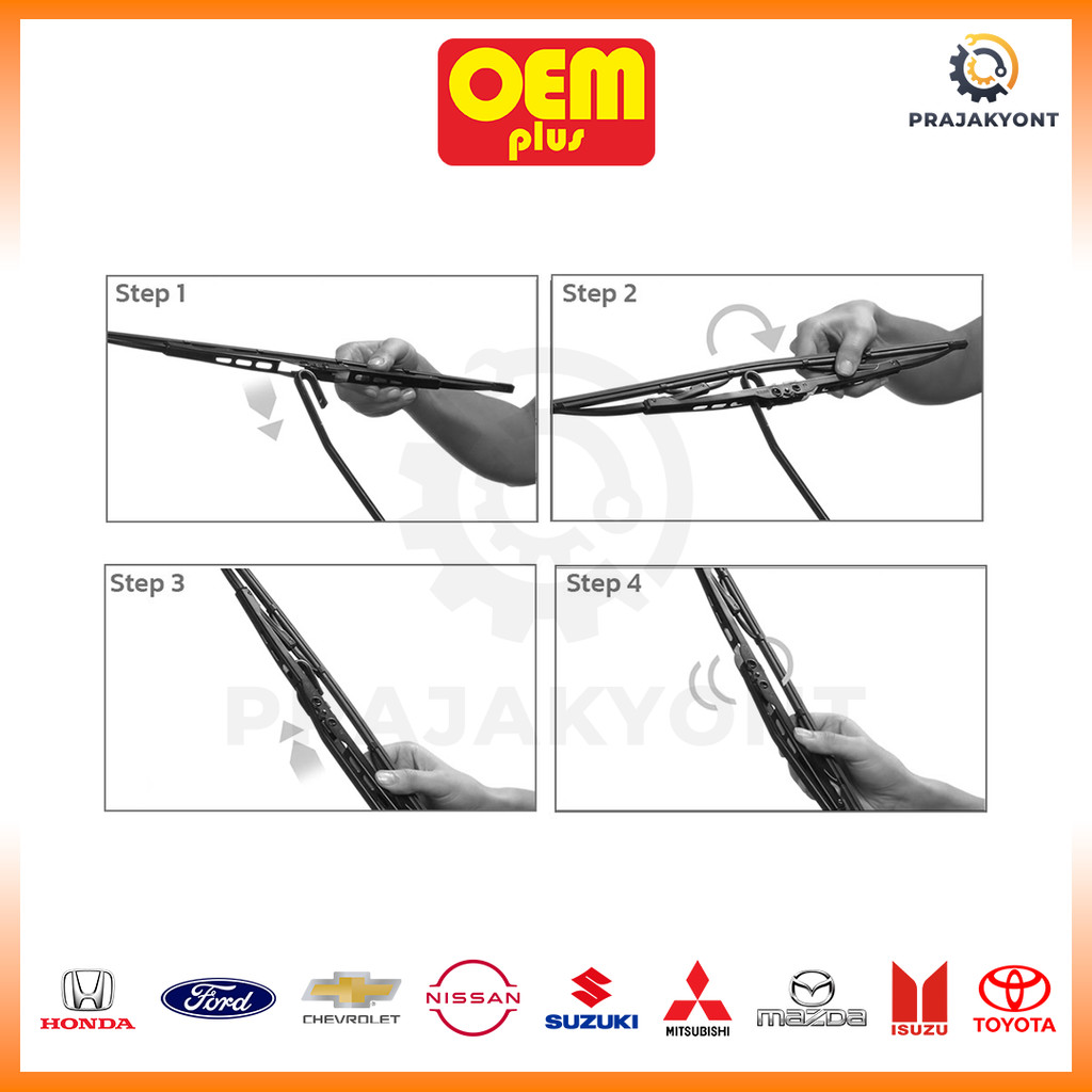 OEM Plus ใบปัดน้ำฝนOEM ก้าน+ใบปัดน้ำฝน ก้านเหล็ก ใบปัดน้ำฝนโตโยต้า อีซูซุ ฮอนด้า ทุกรุ่น ใบปัดน้ำฝนราคาถูก