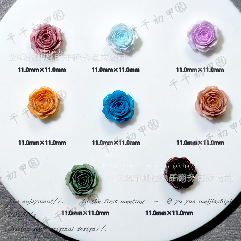 สไตล์ใหม่ Tie-Dye Love Rose อุปกรณ์ทําเล็บสามมิติกาวนุ่มหวานทําด้วยมือ diy อุปกรณ์ตกแต่งเล็บ [50 ชิ้น] - รูปที่ 2