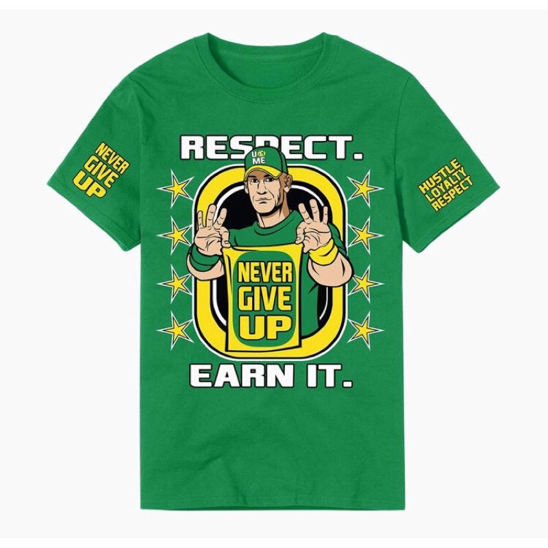 เสื้อยืดวงกลมคอดารา WWE John Cena สไตล์ทัวร์