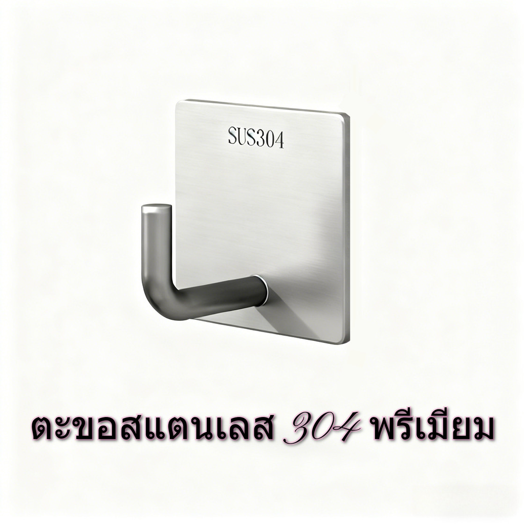 🔥จัดส่งที่รวดเร็ว 🔥ผนังแขวนผนังสแตนเลส SUS304 เหมาะสําหรับตะขอติดผนังแบบไม ่ มีรูพรุนในห ้ องน ้ ําและห ้ องครัว