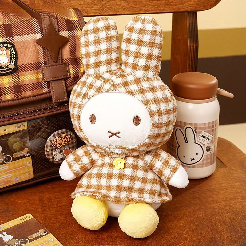 สนุก Miffy กระต่าย Roaming Series Gwen เสื้อผ้า Miffy ตุ๊กตากระต่ายสาวหมอนของเล่นตุ๊กตา Healing ที่ม