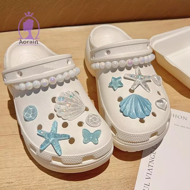 # ANTH # 1 ชุด DIY Clogs รองเท้าแตะสวนรองเท้าตกแต่งน่ารักปลาดาวเรซิ่นรองเท้า Charms อุปกรณ์เสริม Buckles Pins หญิงผู้หญิงของขวัญ.