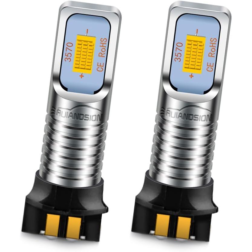 Ruiandsion PW24W PHY24W หลอดไฟ LED ไฟวิ่งกลางวันสีเหลือง Super Bright 12181NA 12174 12182 หลอดไฟ LED