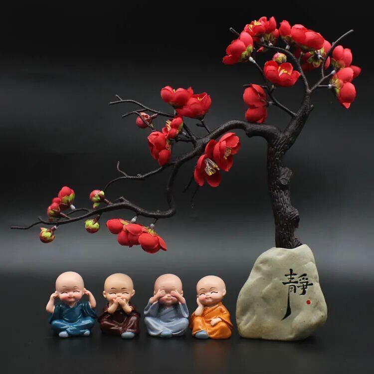 Chuangzen Little Monk เดสก์ท็อปตกแต่งตกแต่งบ้านห้องนั่งเล่น Entrance โต๊ะทีวีตู้ไวน์ตกแต่งของขวัญ ZH