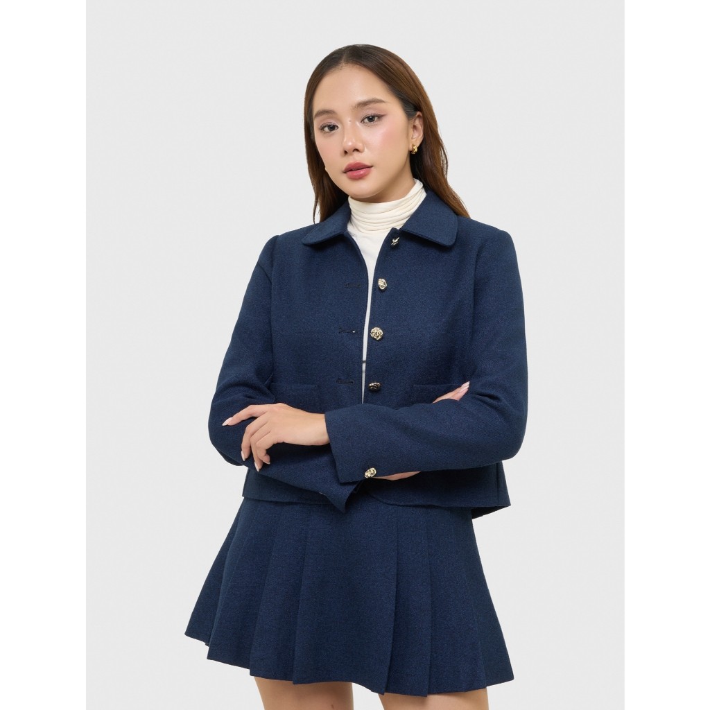 คานิฟา เสื้อคลุมราตรีสตรีแขนยาวคอปกกระดุม 6OT25ว016 รุ่นใหม่ 2025