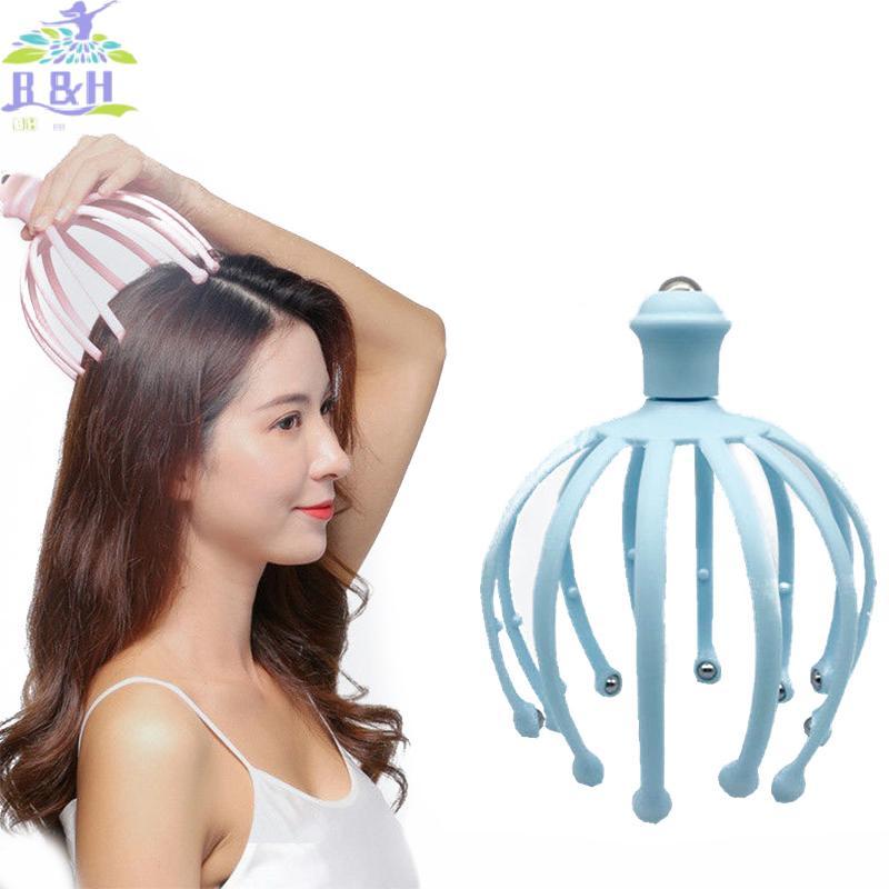 B&H Nov 1PC เครื่องนวดหนังศีรษะ 18 กรงเล็บมือถือนวดศีรษะ Scratcher สําหรับผ่อนคลายลึกกระตุ้นผมและนวด