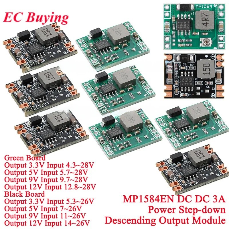 1-10pcs MP1584EN ปรับ 3A 3.3V 5V 9V 12V DC-DC Converter ขั้นตอนลงแรงดันไฟฟ้าโมดูล LM2596S MP1584 Buc