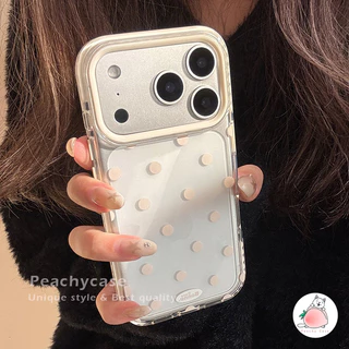 INS Polka Dotโปร่งใสโทรศัพท์มือถือสําหรับiPhone 17 16 15 14 13 12 Pro Max 11 17promax Big Hole Shock Resistance Protector TPUปกหลังเชลล์