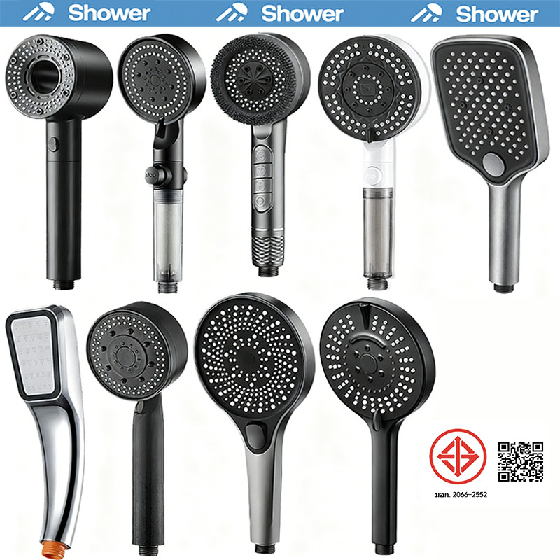 หัวฝักบัวเสริมแรงดันน้ํา 680% เอาต์พุตน้ําขนาดใหญ่ ปรับตั้งค่าได้ หัวฝักบัวอัพเกรด