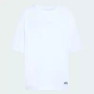 adidas ไลฟ์สไตล์ เสื้อยืดพิมพ์ลาย MINI EMBROIDERY OVERSIZED ผู้หญิง สีขาว KA5086