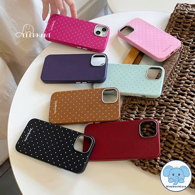 เคสไอโฟน11 17 สำหรับiPhone 17 16 AIR 14 15 13 12 11 Pro Max 7 15 16 14 8 Plus XR X XS SE 2 3 ลายจุดหนังจุดคุณภาพสูงปลอก