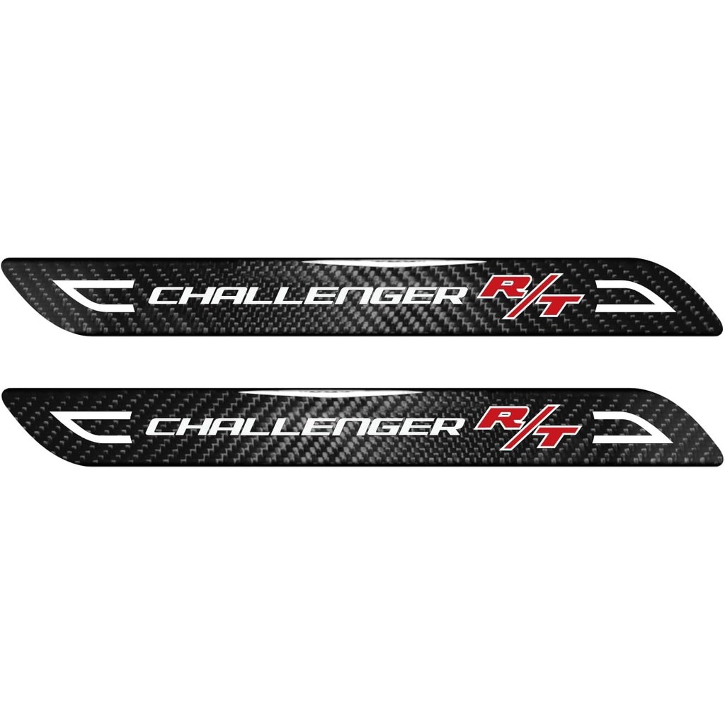 สําหรับ Dodge Challenger R/T ใบมีดสีดําสไตล์คาร์บอนไฟเบอร์จริง 2 ชิ้น Universal ประตู-Sill-Step Prot