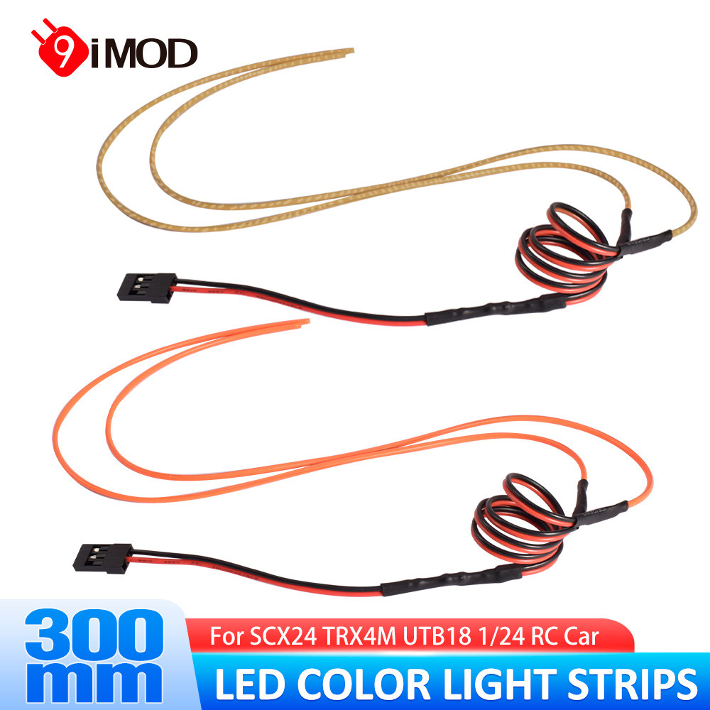 9IMOD 300 มม.แถบไฟ LED ยืดหยุ่นพร้อมสวิตช์ควบคุม,ตัดโคมไฟสีสําหรับ SCX24 TRX4M UTB18 1/24 RC Crawler รถ