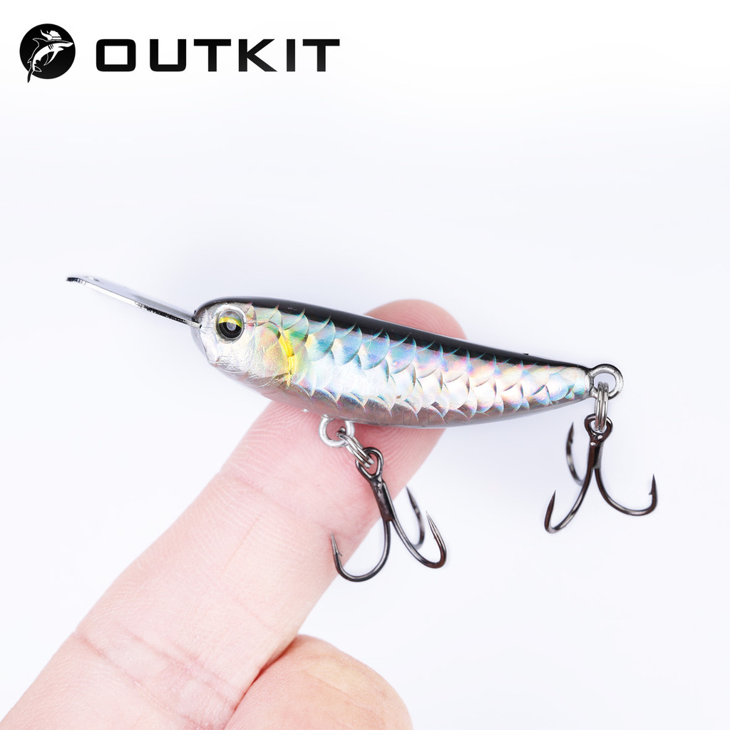 OUTKIT Micro Sinking Minnow 40 มม. 5.8 กรัม เหยื่อลอยน้ำและจมนิดหน่อย สไตล์ดินสอ ใช้ตกปลาเบสและเทราท์