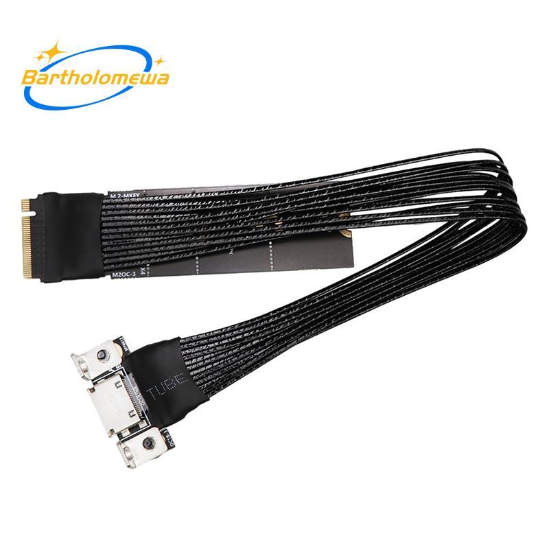 bartholomewaPCI-E 4.0 X4 GEN4 M.2 NVMe TO Oculink Fixing Cable สําหรับ PC Desktop สําหรับ M2 M-Key N