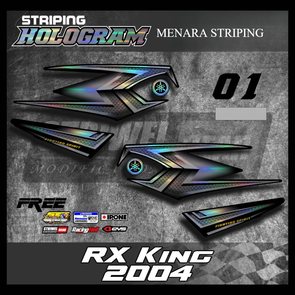 RX King สติ๊กเกอร์รายการ Striping Hologram Yamaha RX King 2004 M4