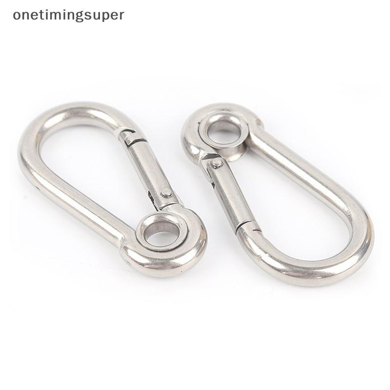 Onetimingsuper M4 M5 M6 M7 M8 สแตนเลส Carabiner Carbine Snap Hook พร้อมตาไก่สปริงหัวเข็มขัดแหวน OTP